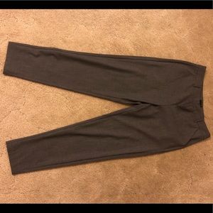 Women’s gray straight leg dress pants.